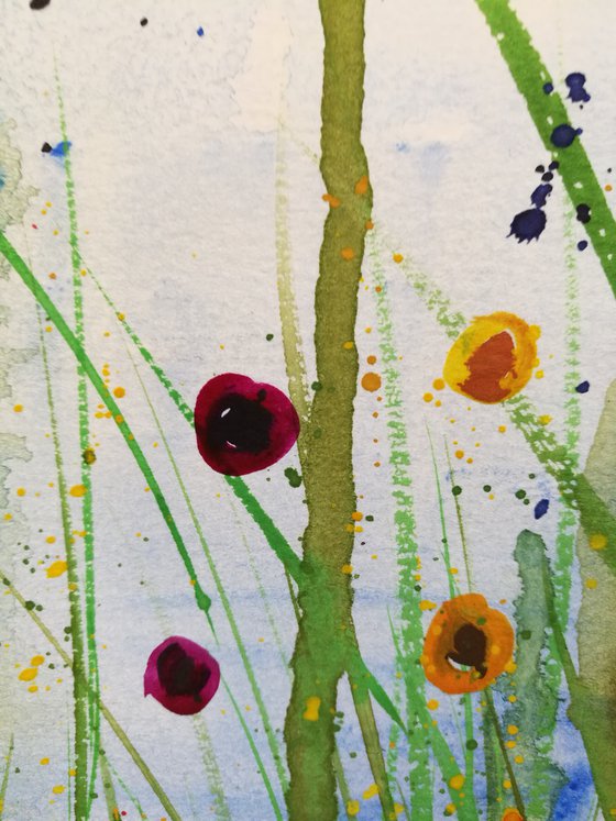 Abstract Watercolour Flowers