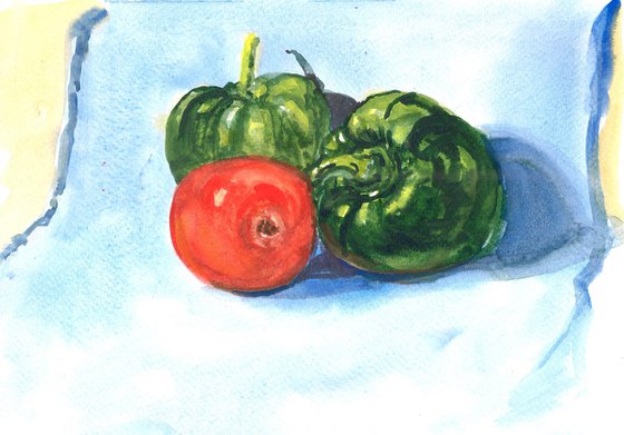 Green Bell Peppers & Tomato