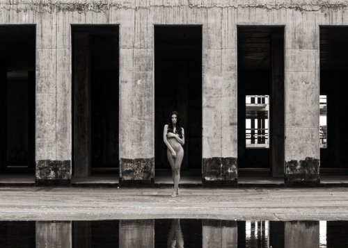 Colonnade IV. - Post-apocalytic nude art by Peter Zelei