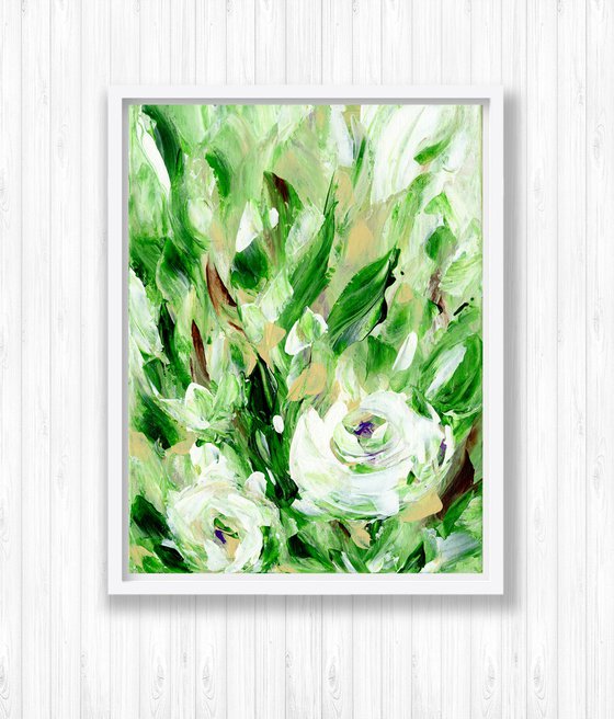 Tranquility Blooms 32 - Floral Painting by Kathy Morton Stanion