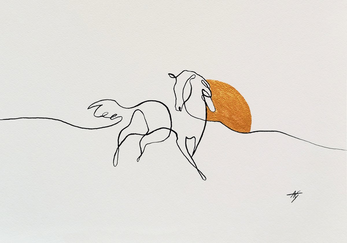 Animal Ink Drawing By Aneta Gajos, 17 X 12, Freedom, Original Artwork