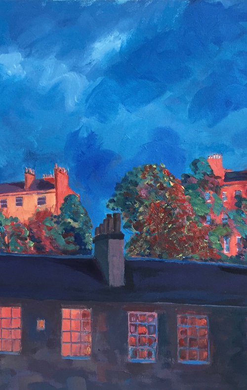 'Edinburgh tenement buildings in golden Sunlight' by Stephen Howard Harrison