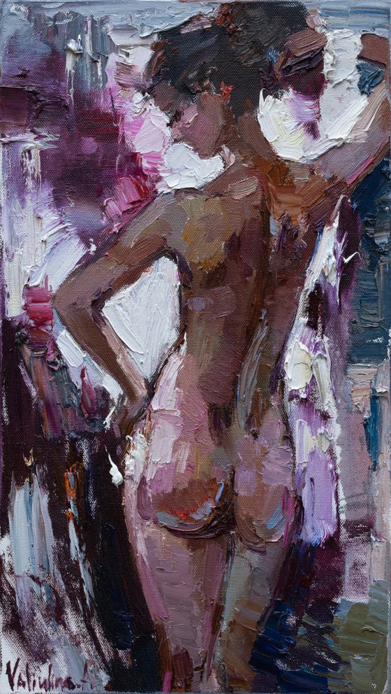 Nude girl oil painting