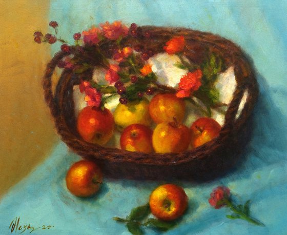 Still life with apples