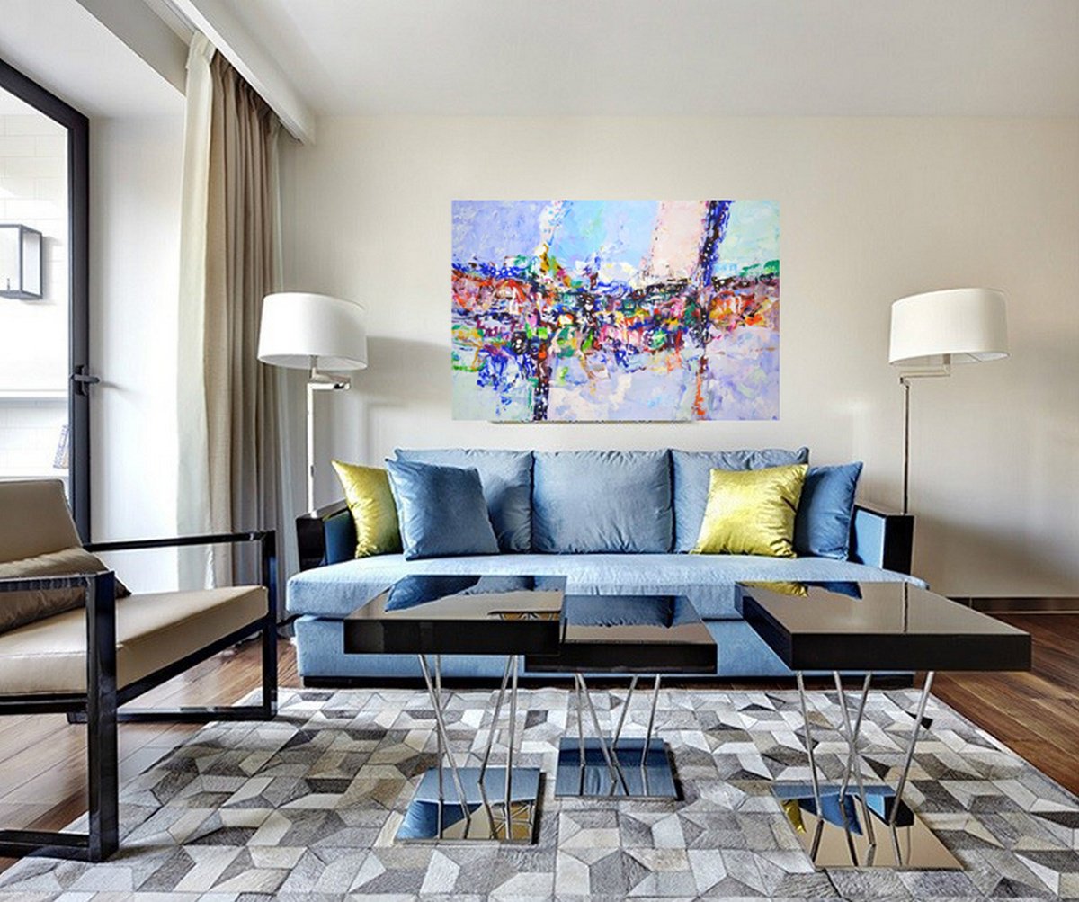 Abstract Acrylic Painting By Iryna Kastsova, 47 X 31, ?????????? 37., Original Artwork