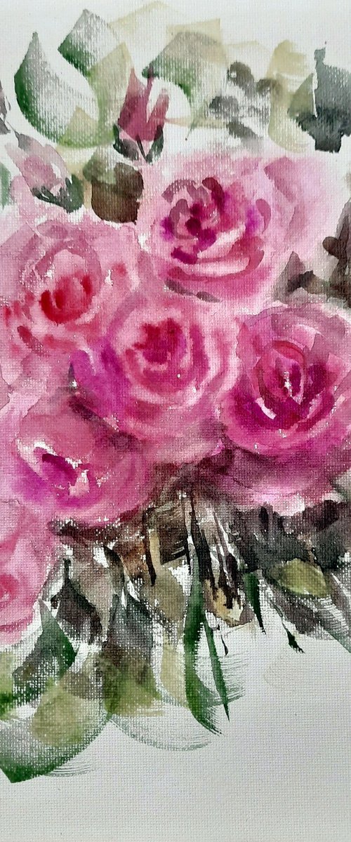 Pink Roses for her by Asha Shenoy