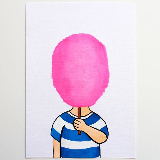 Candy Floss Face A5 Painting