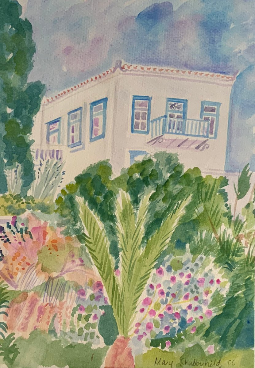 Greek Villa- landscape painting by Mary Stubberfield