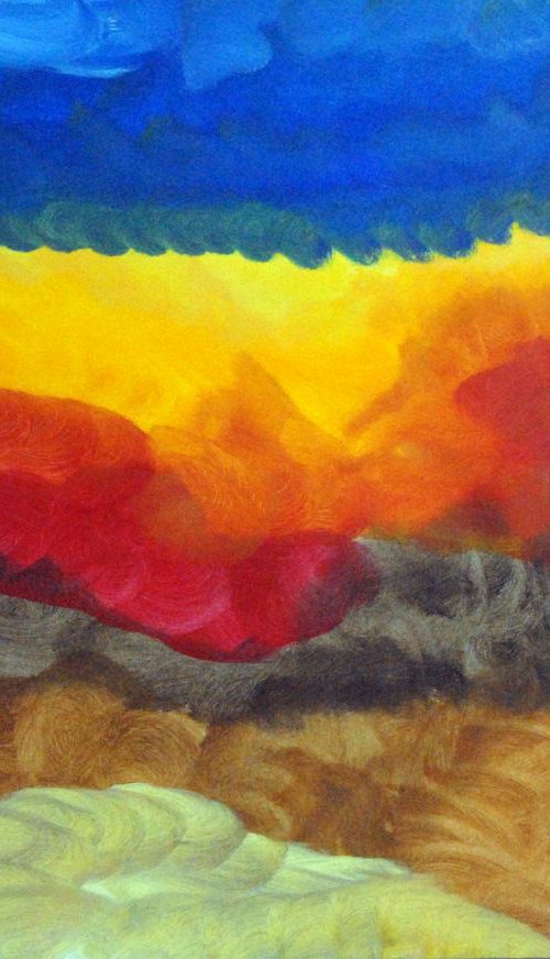 Abstract landscape 3 (on paper) by Conrad  Bloemers