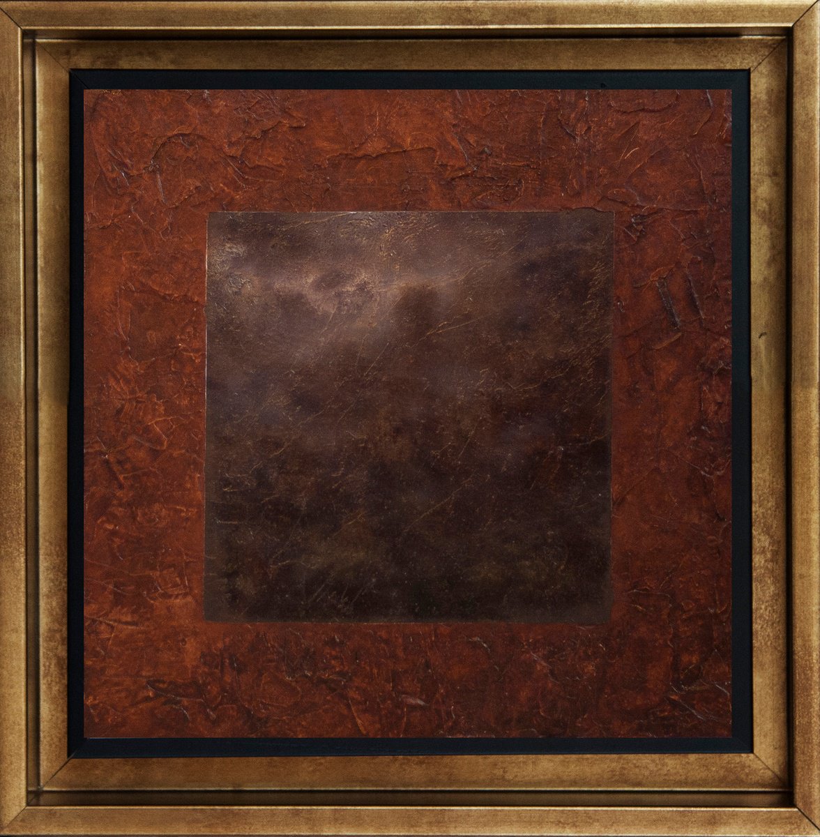 Abstract Landscape Oil Painting By Przemek Kret, 11 X 11", First Light, Original Artwork