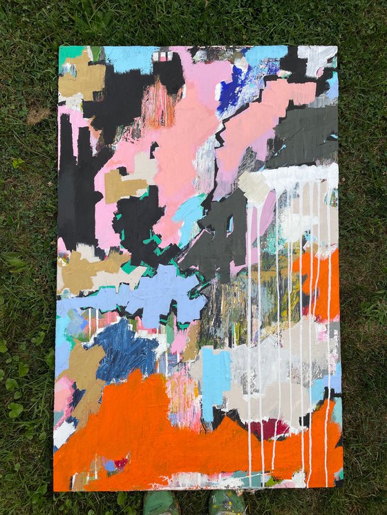 "Mink" 36x50", mixed media on canvas