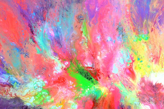 55x31.5'' Large Colorful Ready to Hang Abstract Painting Happy Harmony XXX