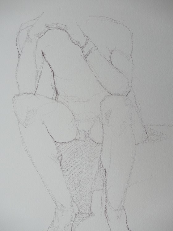 Seated male nude