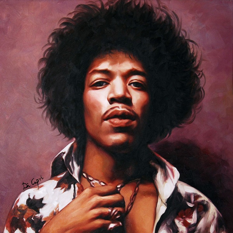 Jimi Hendrix Portrait Oil Painting By Di Capri Artfinder