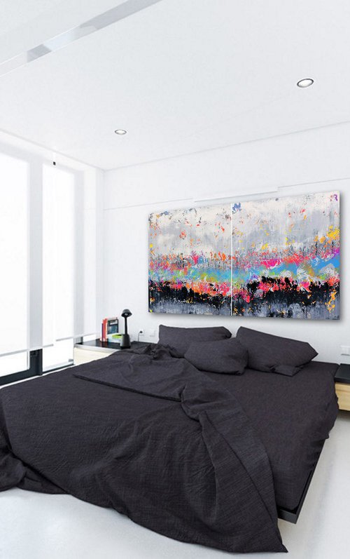 200x100cm. / abstract painting / Abstract 2166 by Alex Senchenko