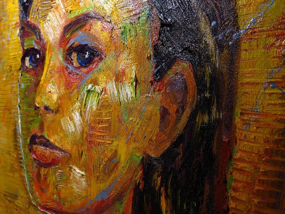 UNTITLED x1200 - Original oil painting female expressionism portrait