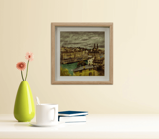 Zurich cityscape (framed)
