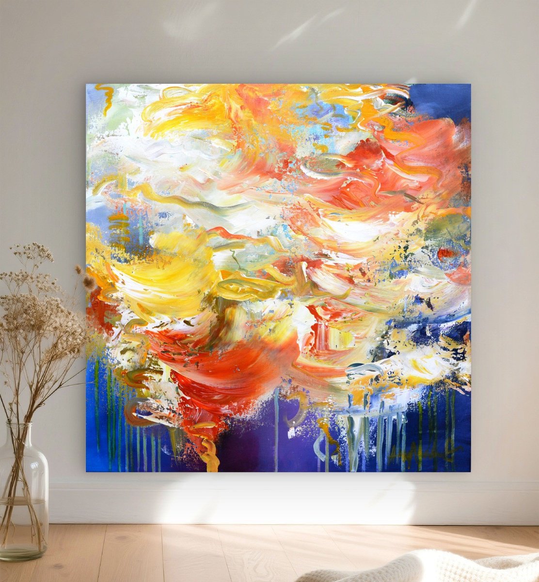  Orange Lotus By Andrada Anghel, 24 X 24, Artwork For Sale On Artfinder