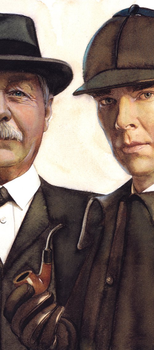 Arthur Conan Doyle and Sherlock Holmes by REME Jr.