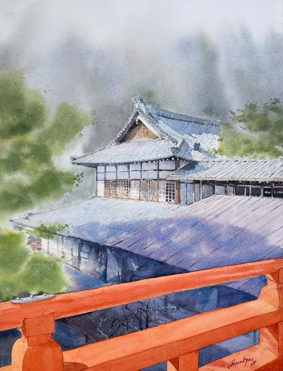 Impressionistic Watercolour , Light And Shadows In Kurama By Leyla Kamliya, 12 X 16, Artwork For Sale On Artfinder