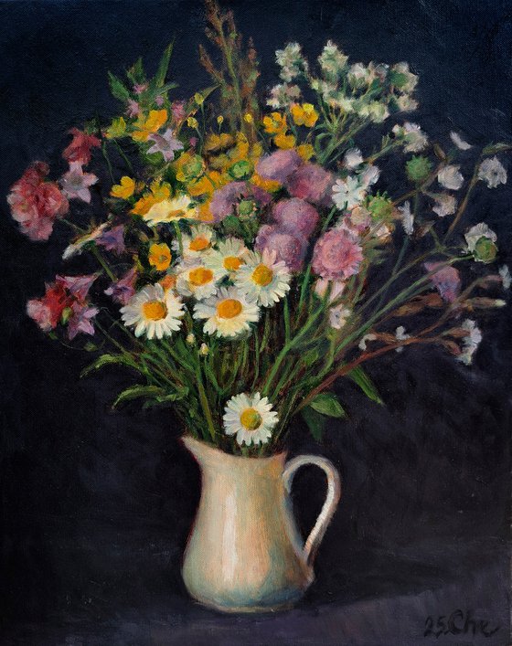 Flowers on a black background