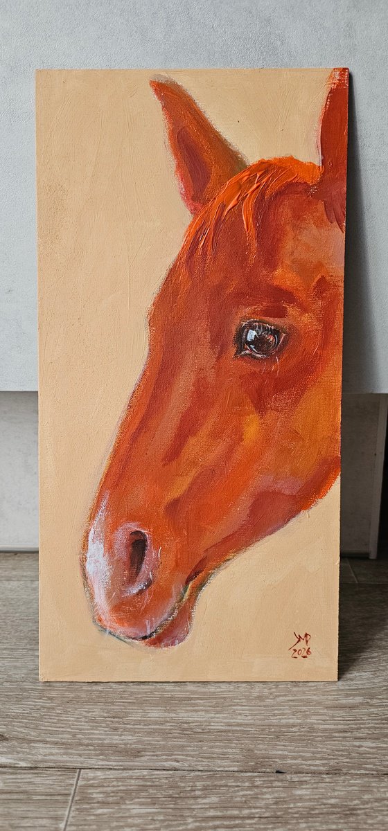 Orange chestnut horse profile