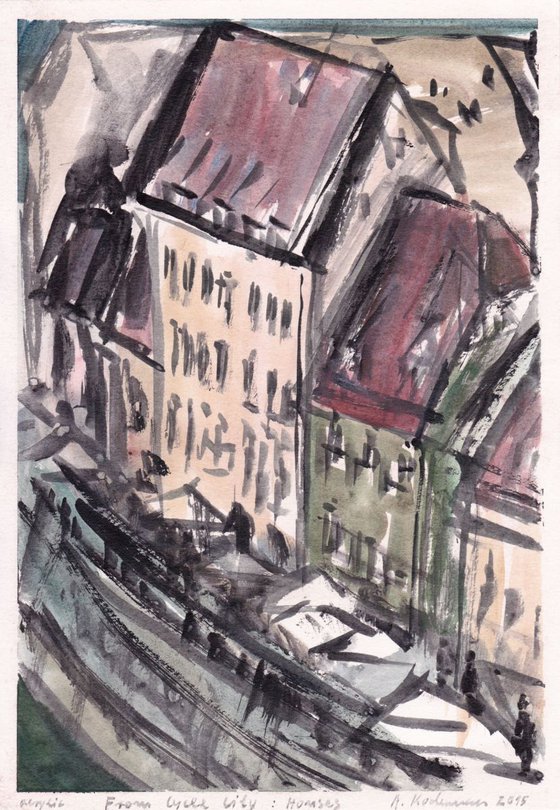 From Cycle City: Houses, December 2015, acrylic on paper, 29,6 x 20,6 cm