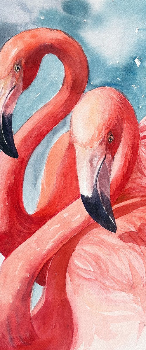 A Quiet Duet_ Flamingoes by Arti Chauhan