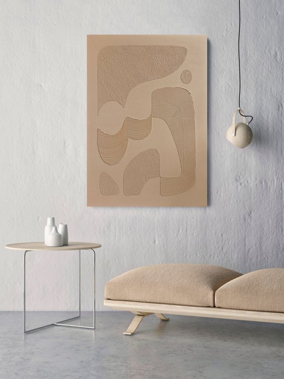 "Brownish bay" High textured abstract art