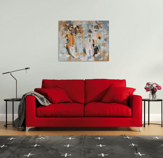 Abstract jazz (80x100cm, oil painting)