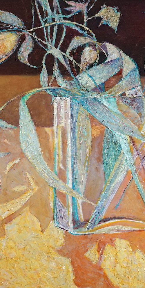 Flowers in a glass vase by Sergej Sologub