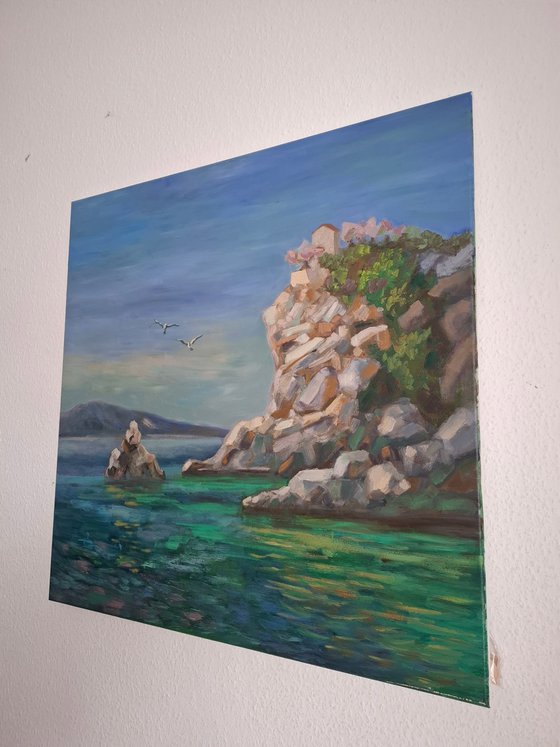 Oil painting Croatian seascape