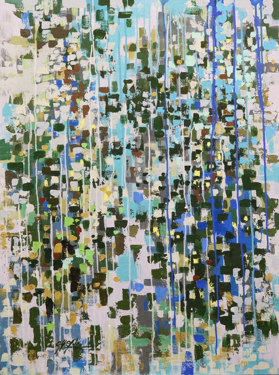  April Rain In Gramercy By Chin H Shin, 30 X 40, Artwork For Sale On Artfinder