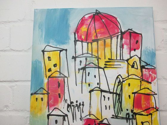 wild mediterrean city xl Acrylpainting  19,7 x 39,4inch