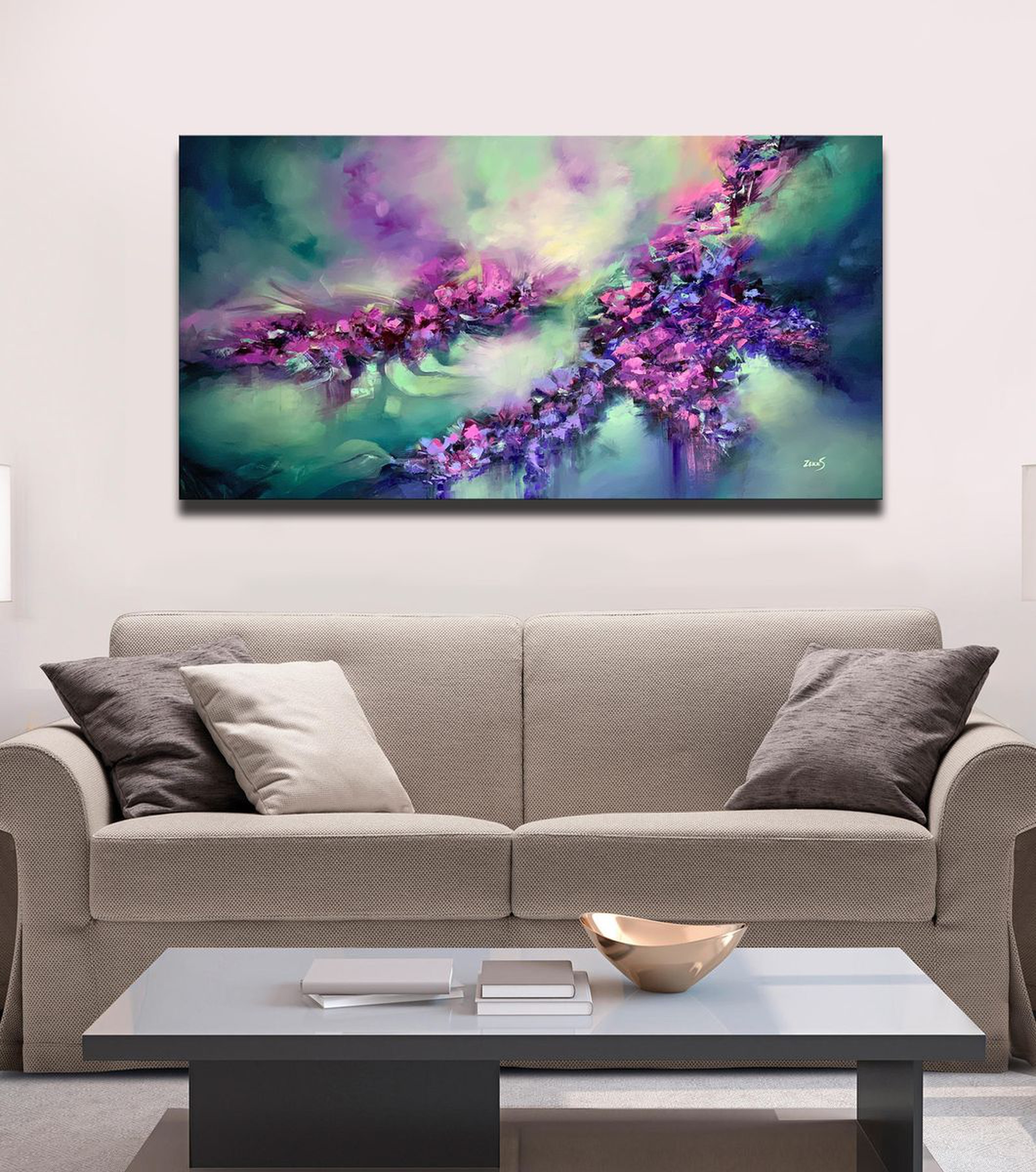 Flowers Oil Abstract Painting Tango 120 X 60 C Artfinder