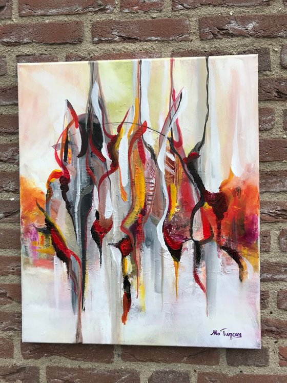 " Be Free ” abstract Painting -50x60cm