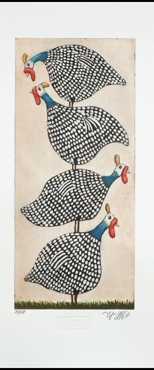 a stack of Guinea Hens by Mariann Johansen-Ellis