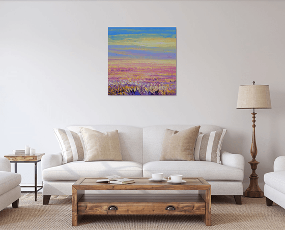 Pink Field at Sunrise II 80x80cm