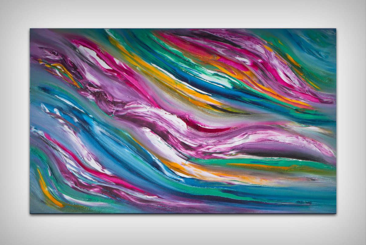 Gioco del vento II inspired by the sky, 100x60 cm by Davide De Palma