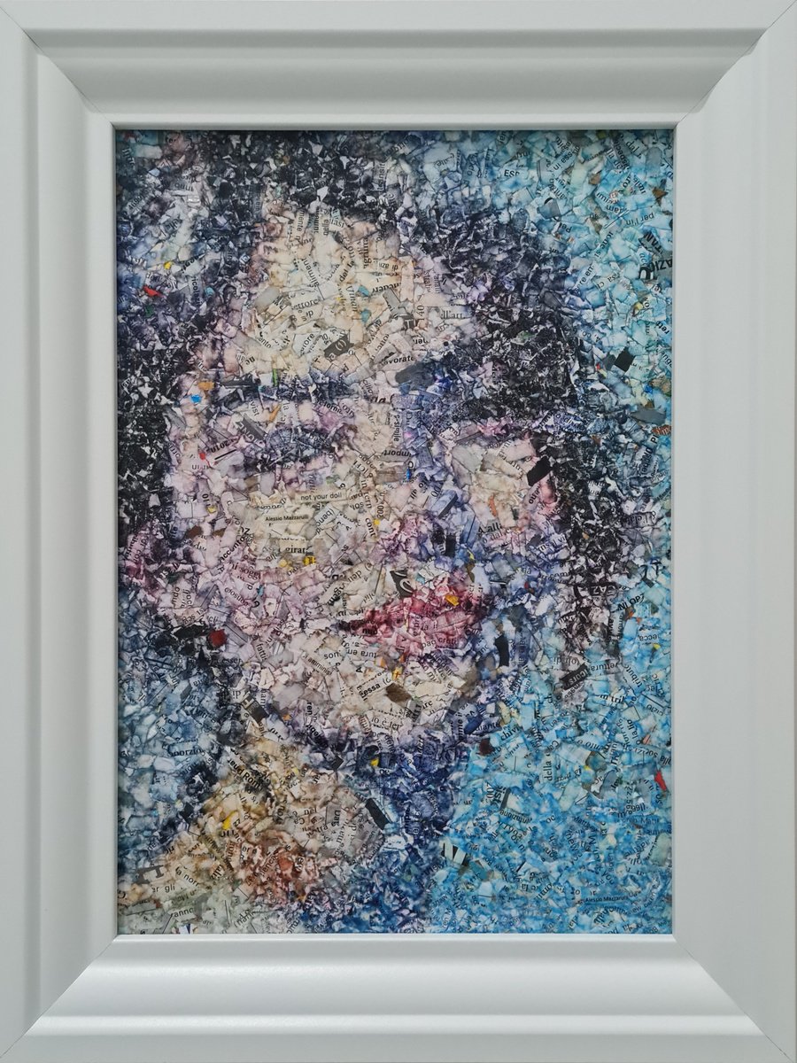 Impressionistic Portrait Collage By Alessio Mazzarulli, 11 X 14, Not Your Doll - 24 (N.690), Original Artwork