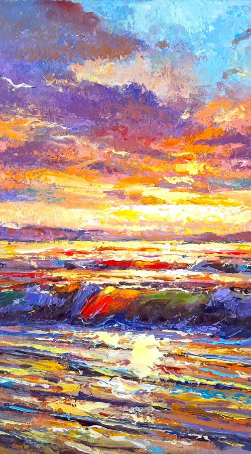 Sun Melting into Waves by Andrej Ostapchuk