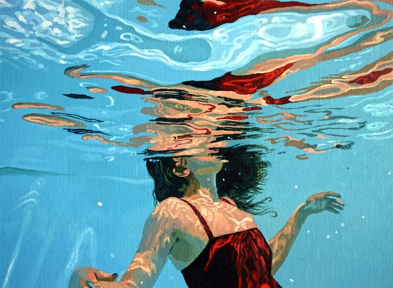 Underneath LIV - Miniature swimming painting