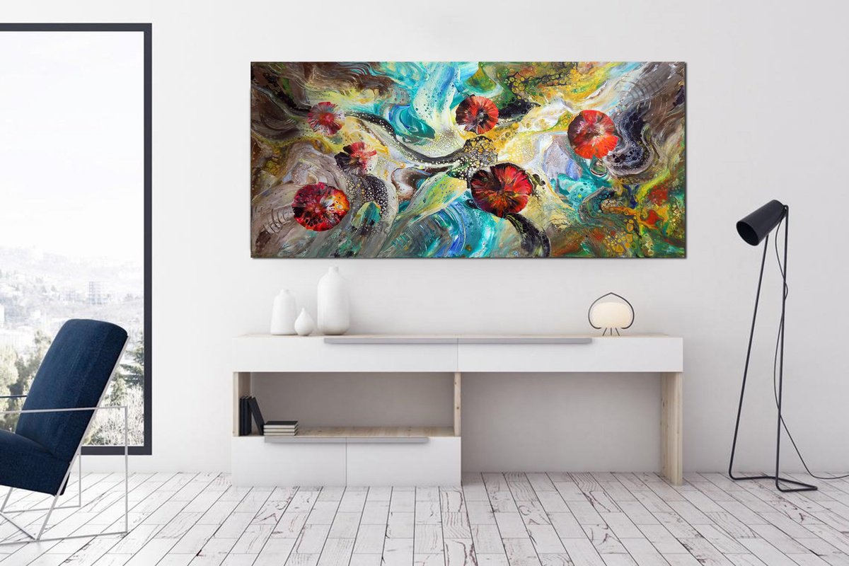 The Energy Of Flowers By Areti Ampi, 47 X 24, Artwork For Sale On Artfinder