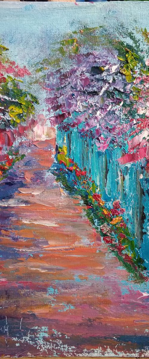 Flowering street in the village by Oksana Fedorova