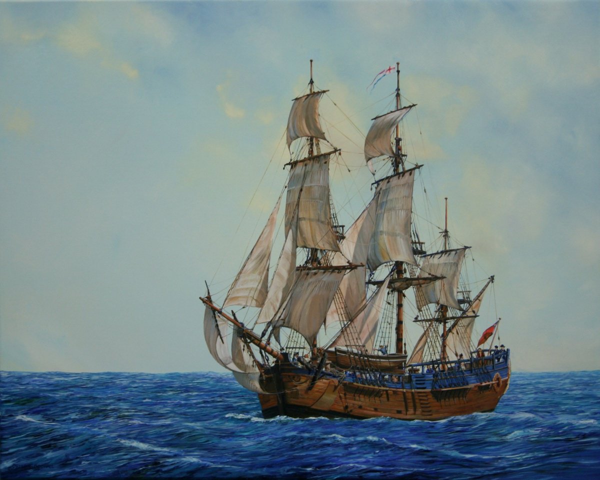 Photorealistic Landscape Oil Painting By Peter Goodhall, 35 X 29", Endeavour, Original Artwork