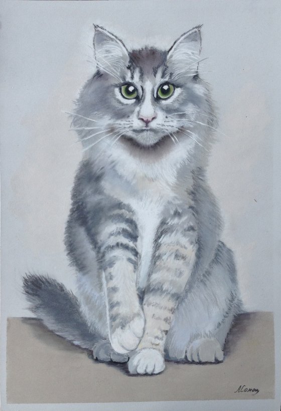 A Cat's Portrait. Emerald Eyes