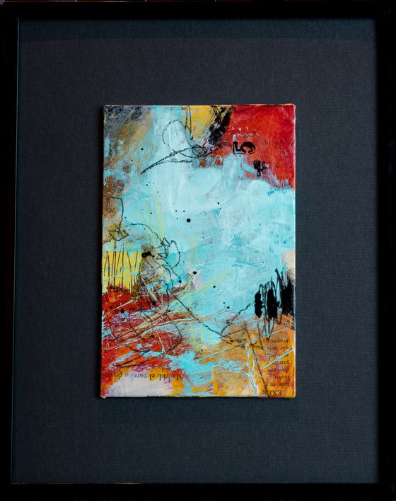 54 - Small abstract painting with black mat