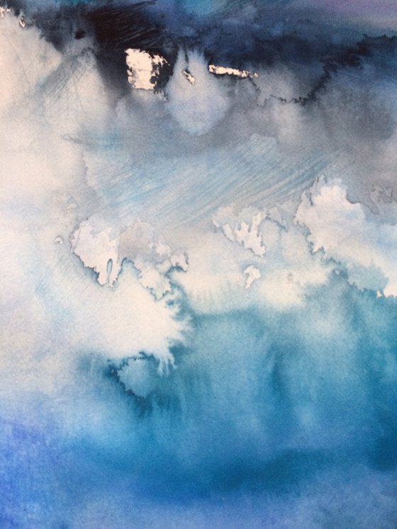 Endless Blue  I  Landscape I Seascape I Abstract Watercolor