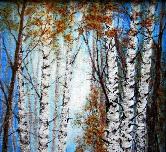 Birches in early spring ..