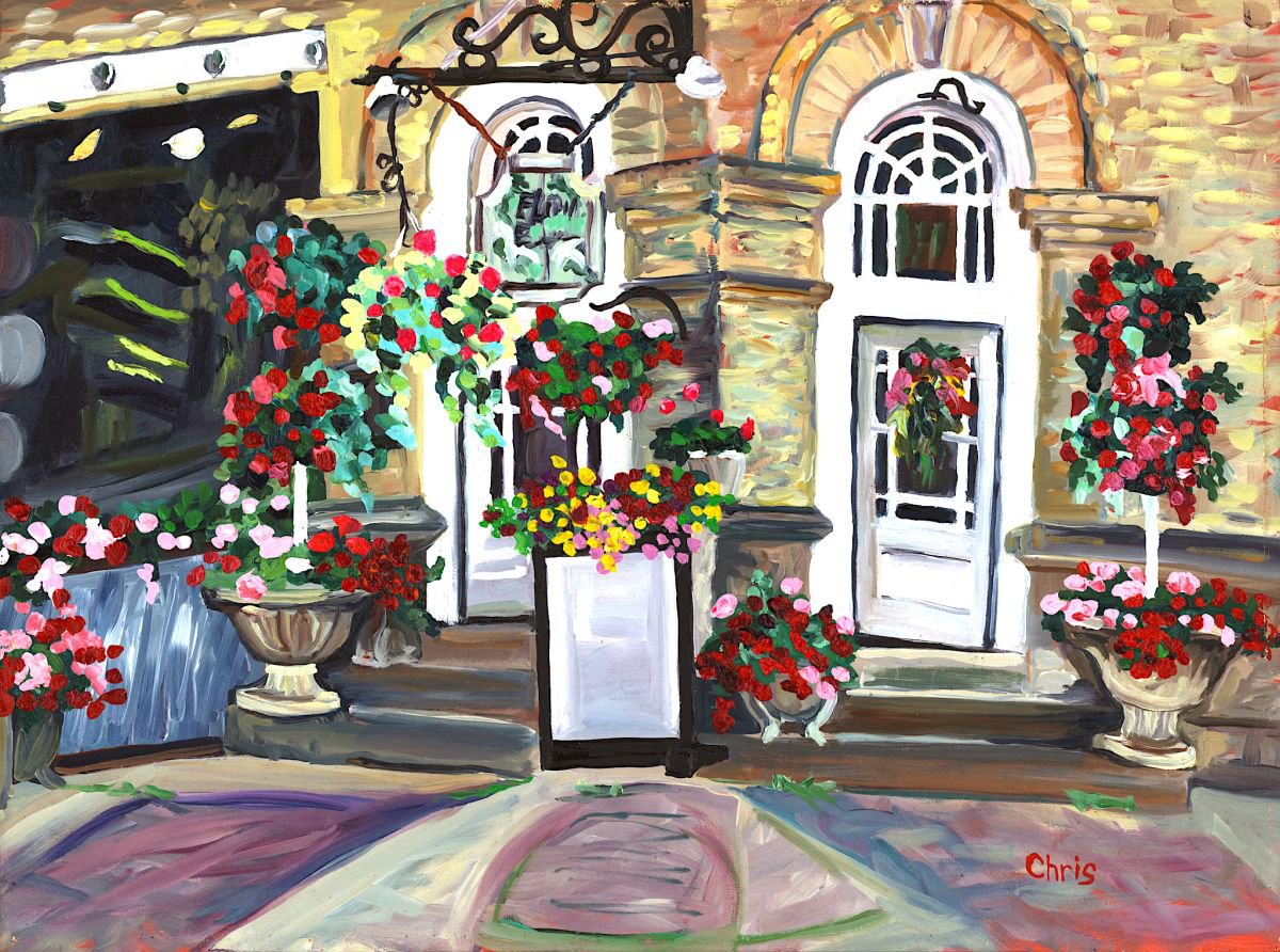 Impressionistic Cityscapes Oil Painting By Christina M Plichta, 20 X 16, Floral Expressions, Original Artwork